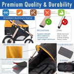 Jogging Sports Stroller with Comfort Rubber Wheels/Zipper-Less Entry/1-Hand Quick Fold/Aluminum Frame for Small/Medium Dogs, Cats and Pets (Green Camo) - Image 25